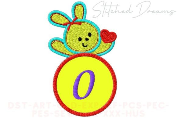 Bunny Applique Letter 0 Design Review